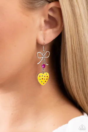 Paparazzi BOW Away Zone - Yellow Earrings