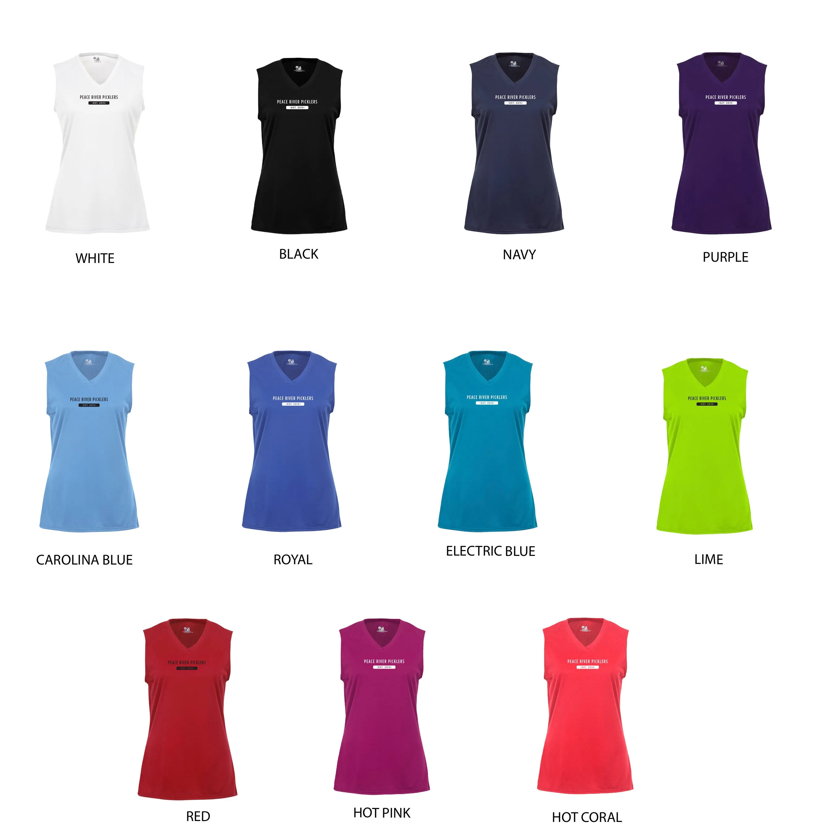 Peace River Picklers 2021 Pickleball Ladies Performance Sleeveless Tank - Design 2