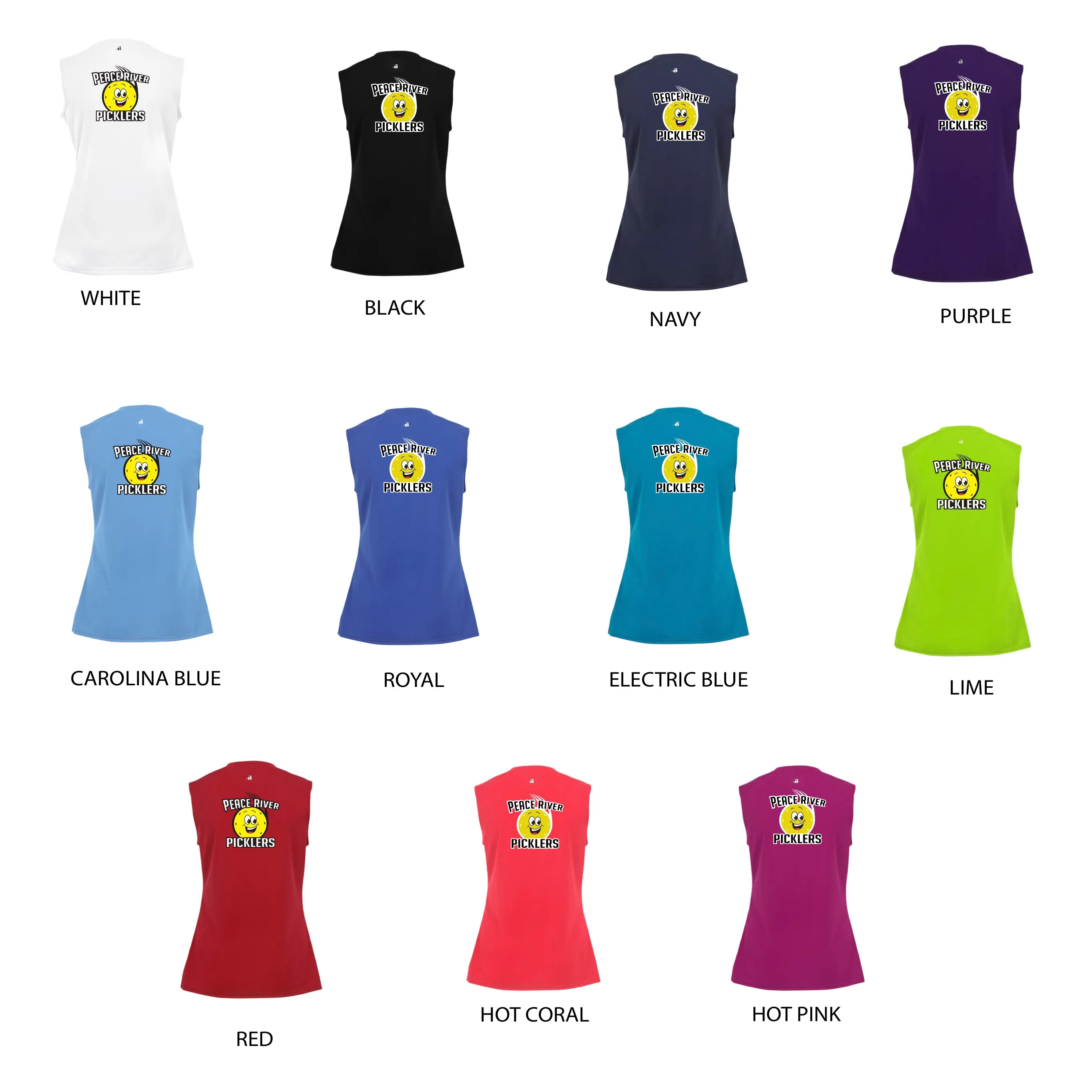 Peace River Picklers 2021 Pickleball Ladies Performance Sleeveless Tank - Design 2