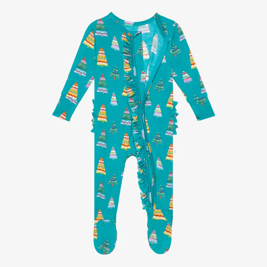 Posh Peanut Sierra Ruffled Zippered Footie