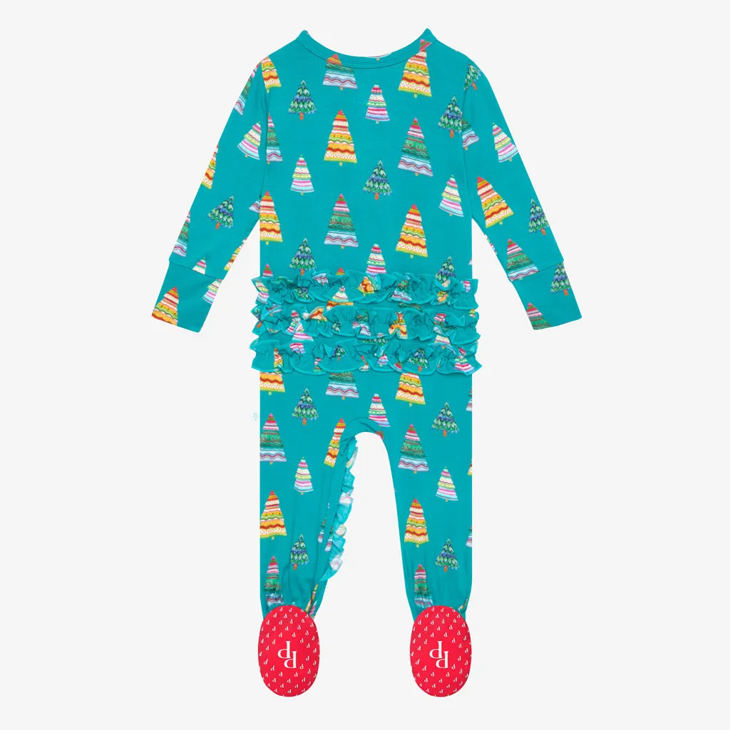 Posh Peanut Sierra Ruffled Zippered Footie