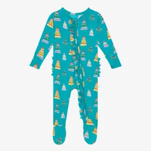 Posh Peanut Sierra Ruffled Zippered Footie