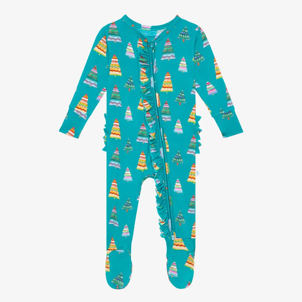 Posh Peanut Sierra Ruffled Zippered Footie
