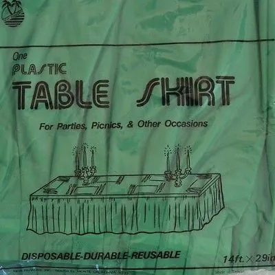 Premium Plastic Emerald Green Table Skirt 29" x 14" Reusable