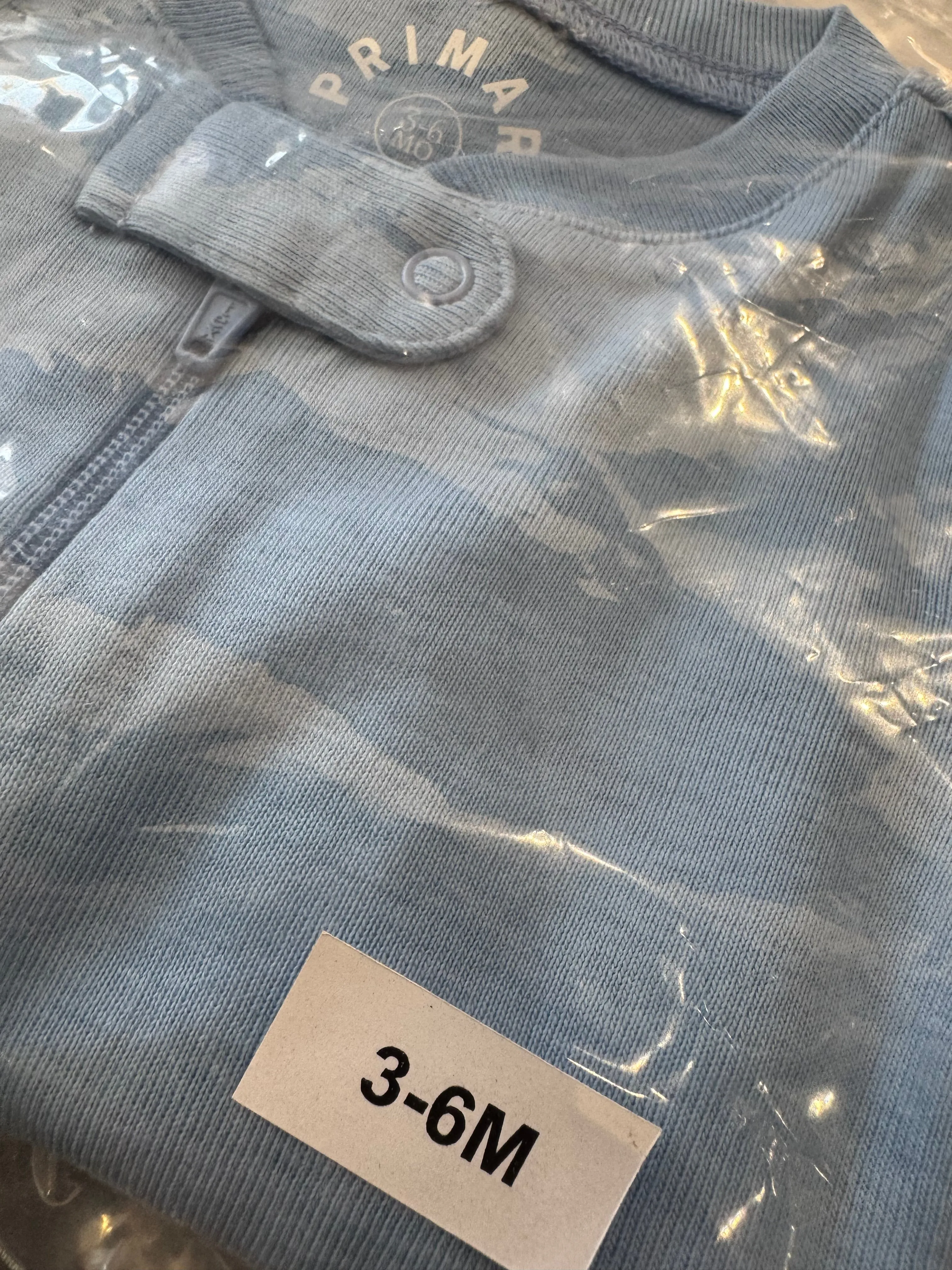 Primary Organic Sleepsuit - Plain dye Sky Blue (New) NB to 18-24m