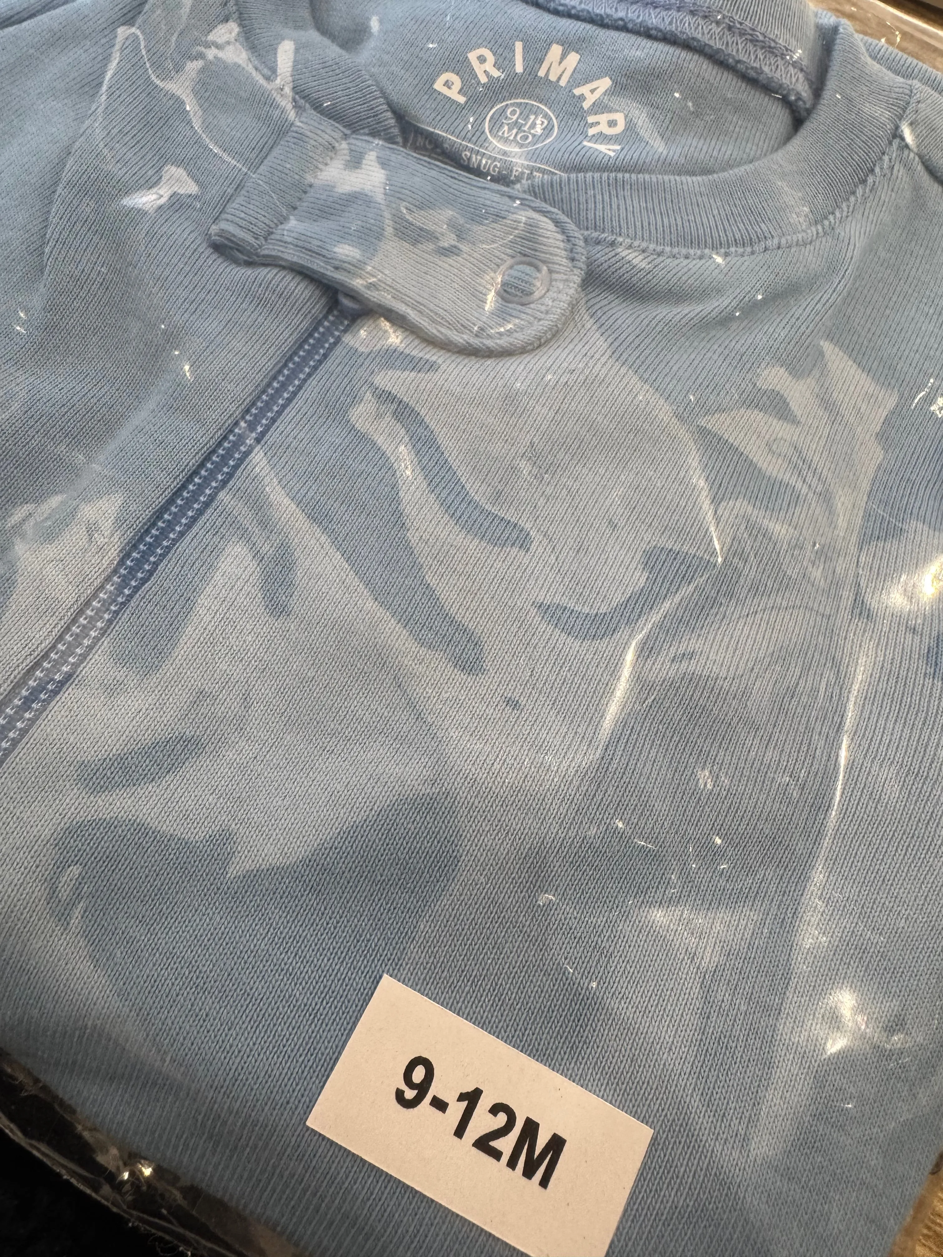 Primary Organic Sleepsuit - Plain dye Sky Blue (New) NB to 18-24m