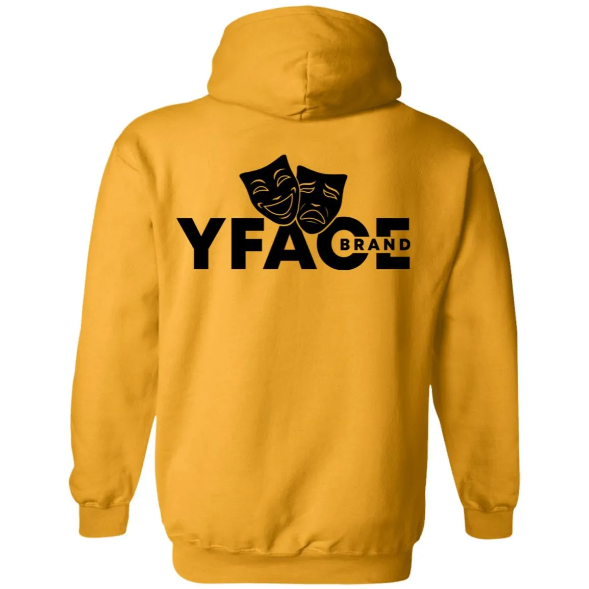Pullover Hoodie Black Logo Front and Back