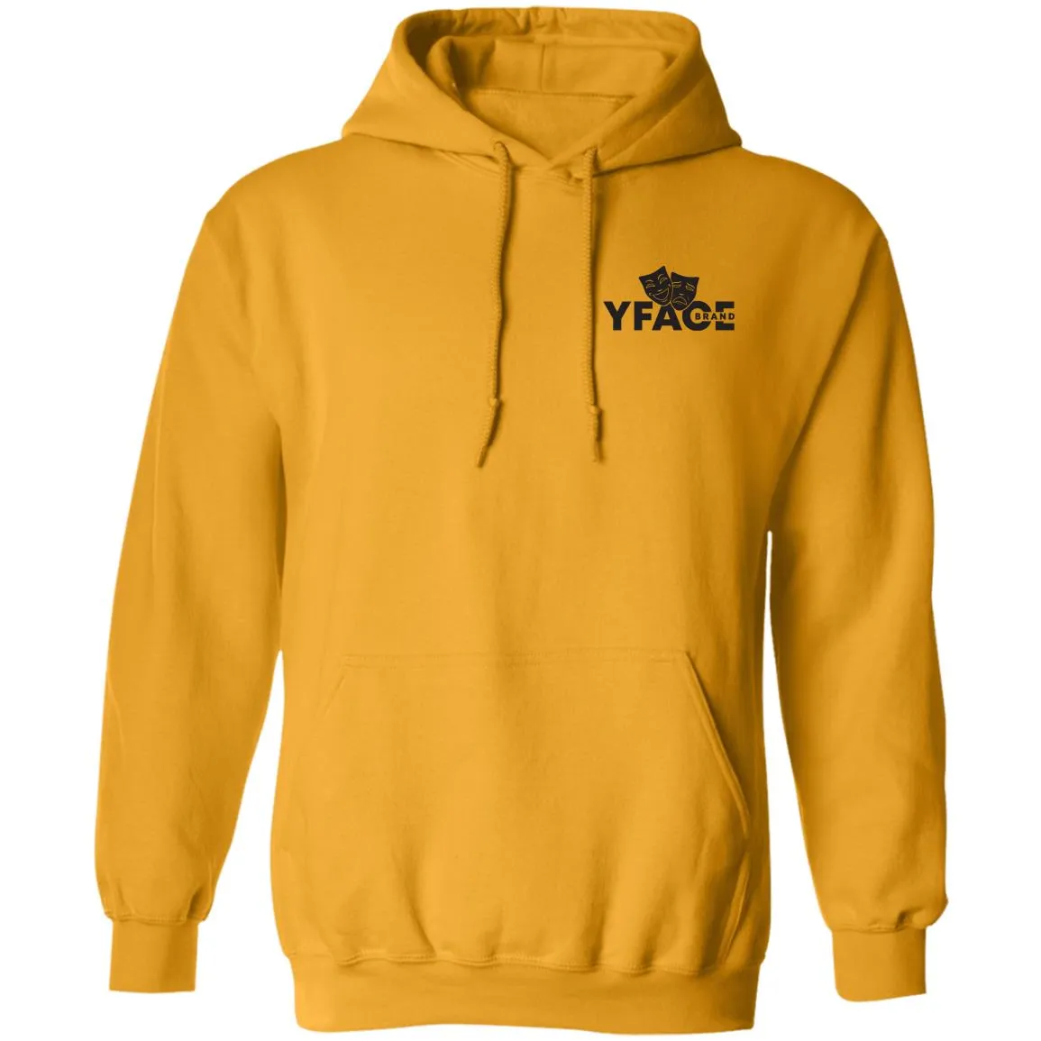 Pullover Hoodie Black Logo Front and Back