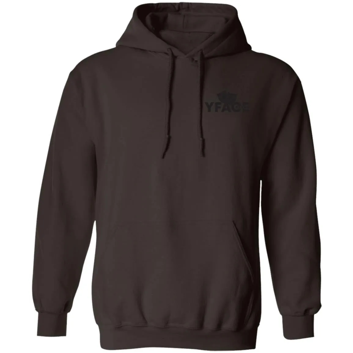Pullover Hoodie Black Logo Front and Back