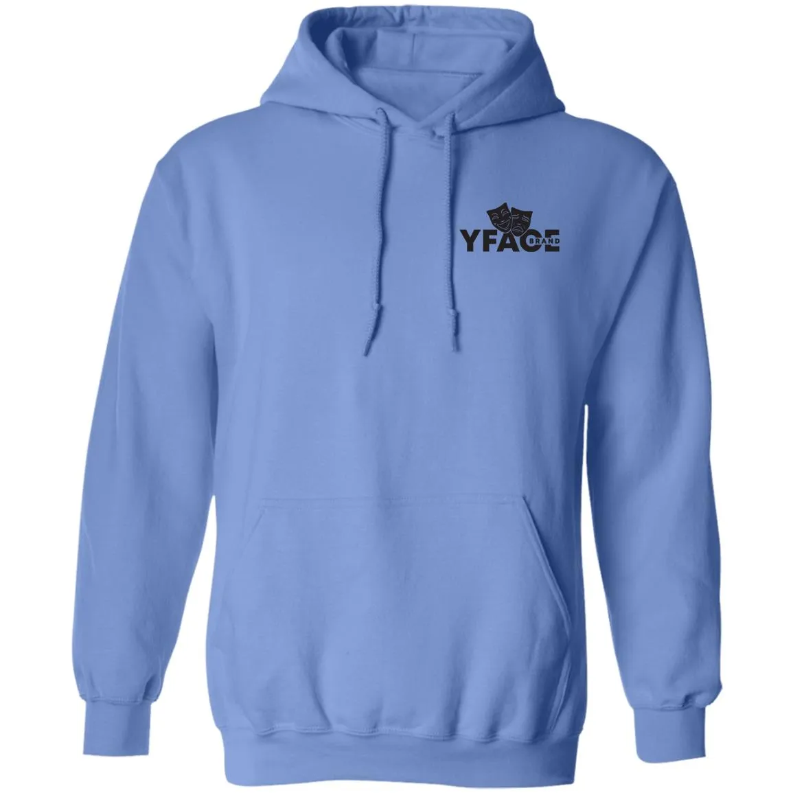 Pullover Hoodie Black Logo Front and Back