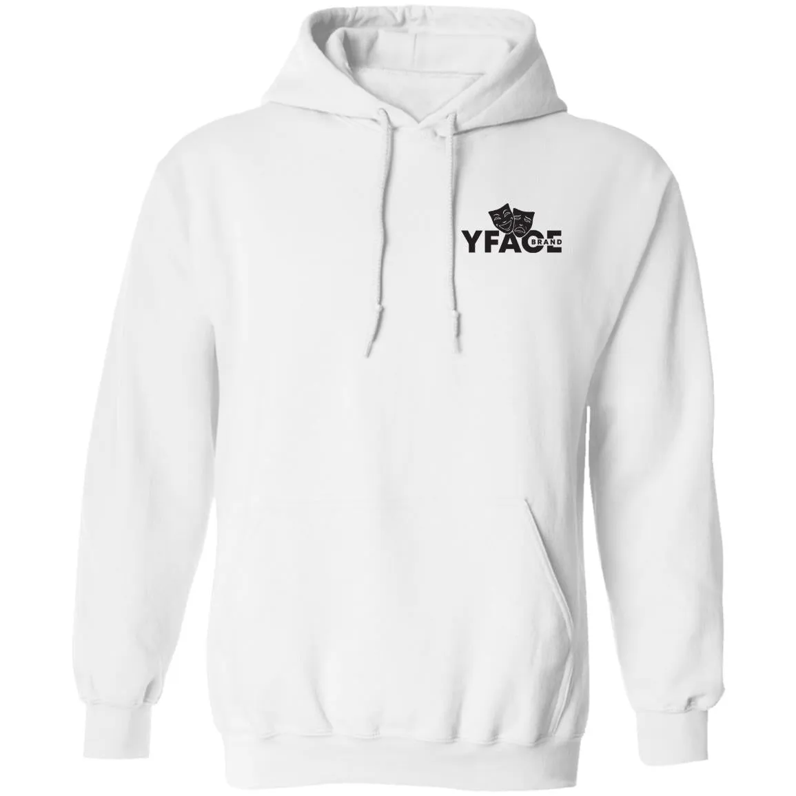 Pullover Hoodie Black Logo Front and Back