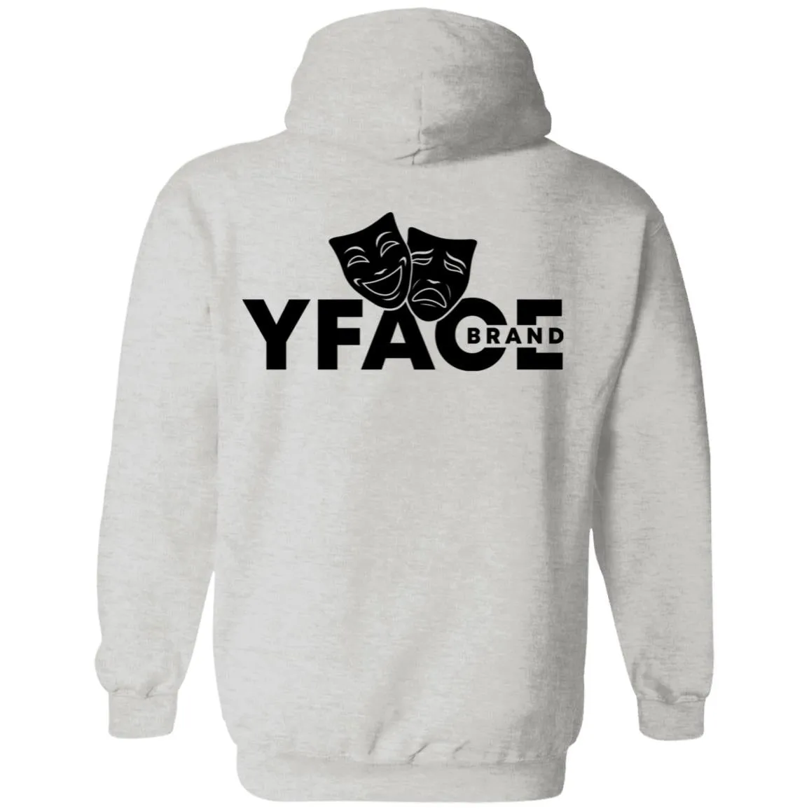 Pullover Hoodie Black Logo Front and Back
