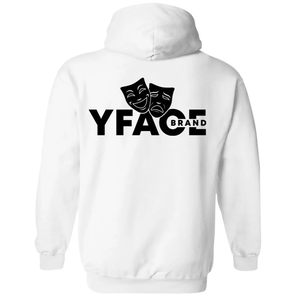 Pullover Hoodie Black Logo Front and Back