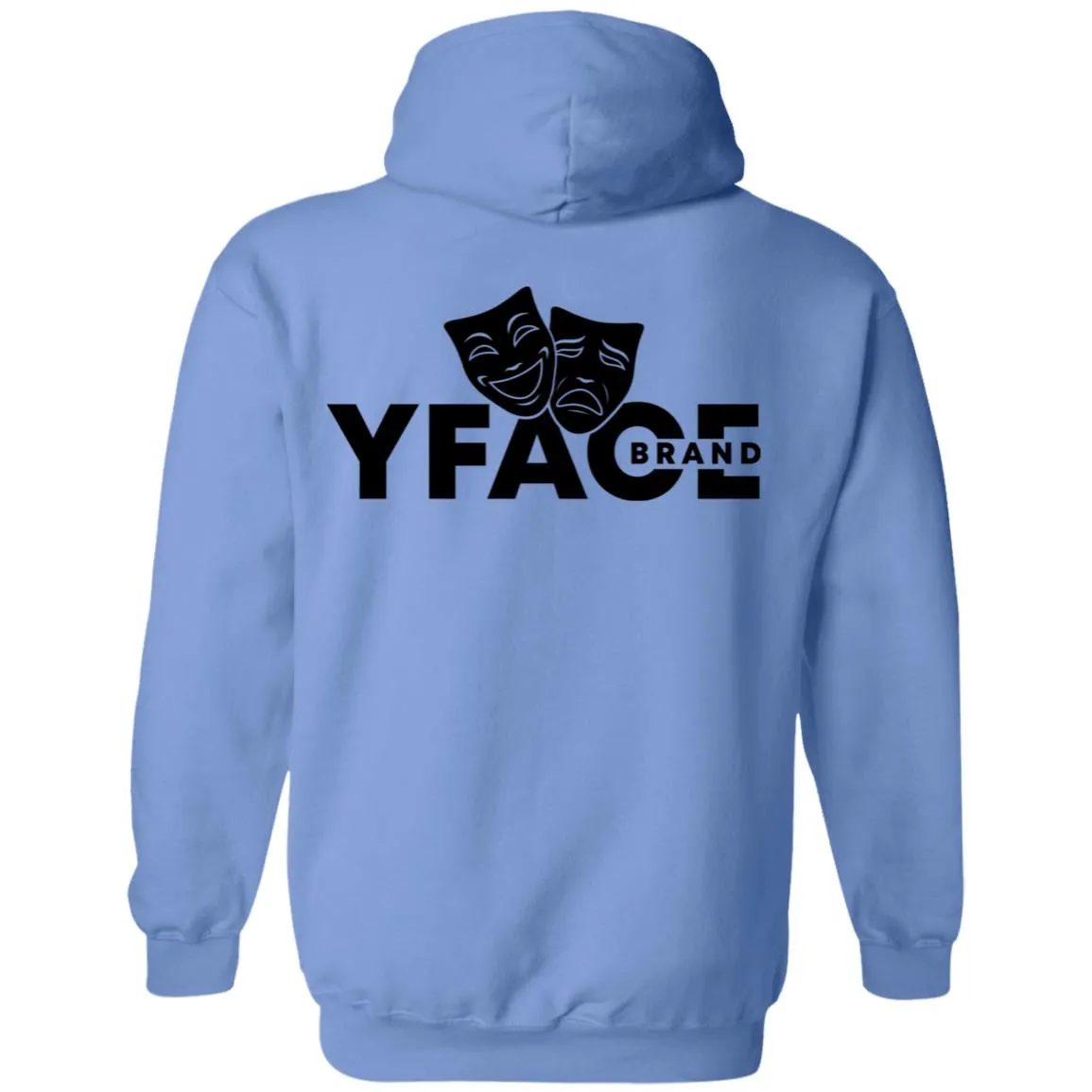 Pullover Hoodie Black Logo Front and Back