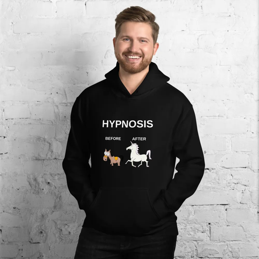 "Hypnosis Before and After" Funny Short-Sleeve Unisex Hoodie