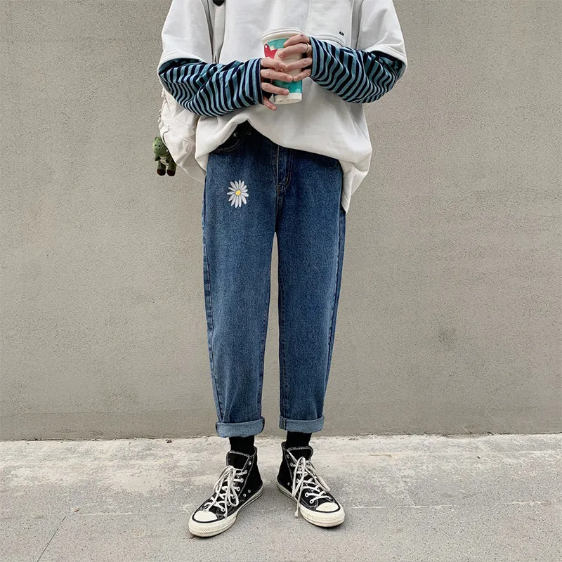 "SMALL DAISY STRAIGHT LOOSE" JEANS Y033001