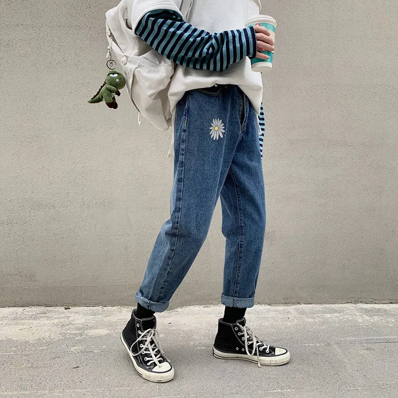 "SMALL DAISY STRAIGHT LOOSE" JEANS Y033001