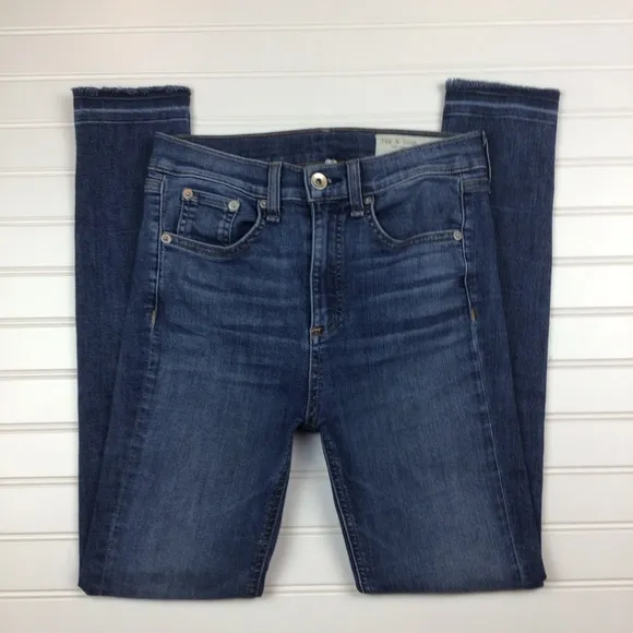 rag &amp; bone hi rise ankle skinny jeans