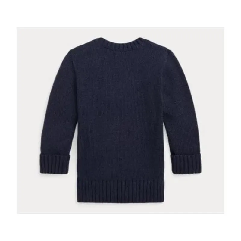 Ralph Lauren Baby - Boy Long-Sleeve Cotton Knit Back To School Bear Graphic Crewneck Sweater
