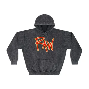Raw sushi "RAW" Mineral Wash Hoodie BLK