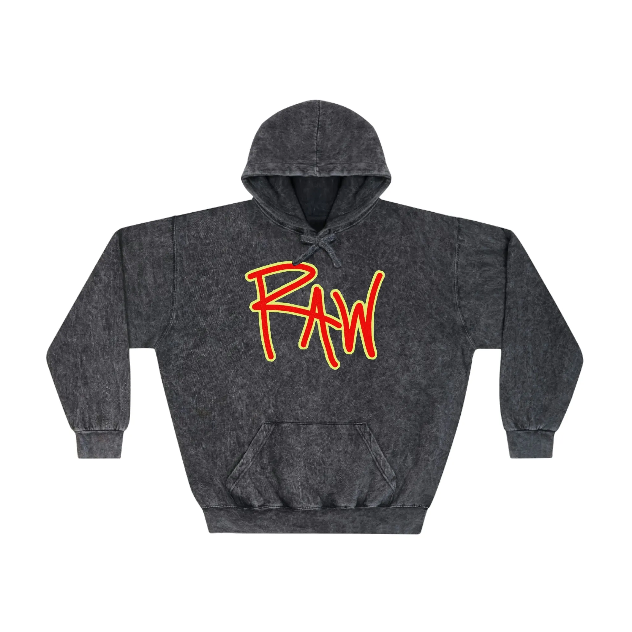 Raw sushi "RAW" Mineral Wash Hoodie BLK