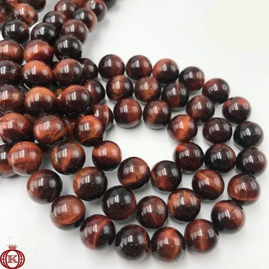 Red Tiger Eye Beads Smooth Round