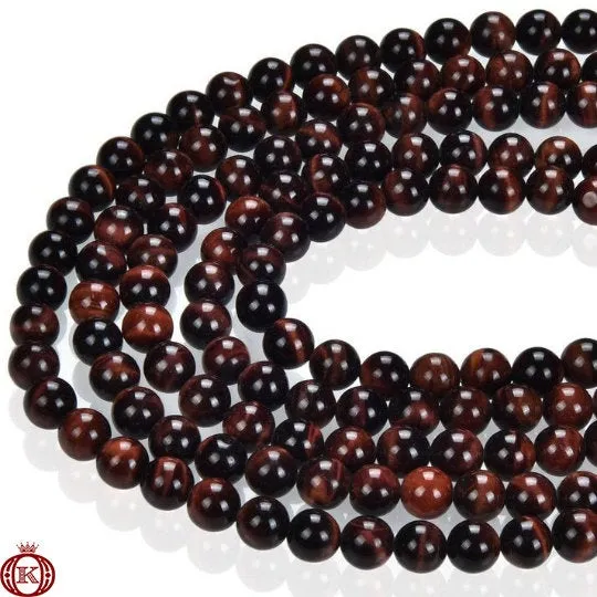 Red Tiger Eye Beads Smooth Round