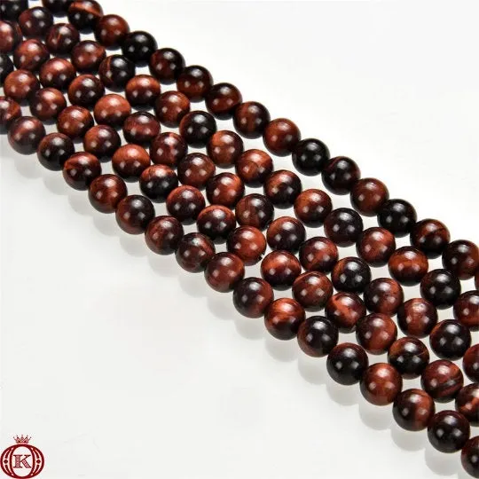 Red Tiger Eye Beads Smooth Round