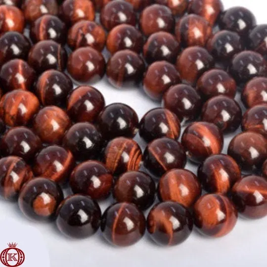 Red Tiger Eye Beads Smooth Round