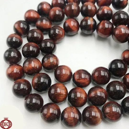 Red Tiger Eye Beads Smooth Round