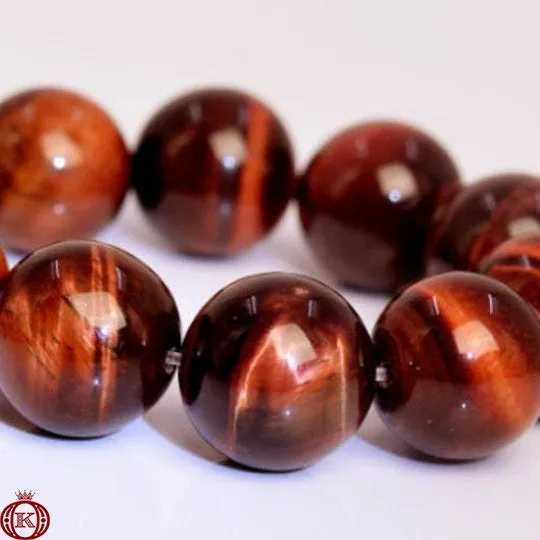 Red Tiger Eye Beads Smooth Round