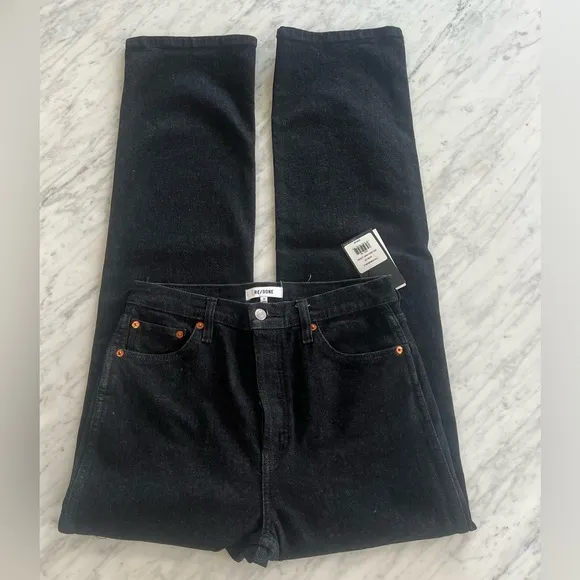 RE/DONE 90S High Rise Loose Jeans Noir OP Dark Denim Size 29 RE DONE NEW