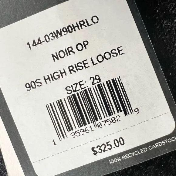 RE/DONE 90S High Rise Loose Jeans Noir OP Dark Denim Size 29 RE DONE NEW