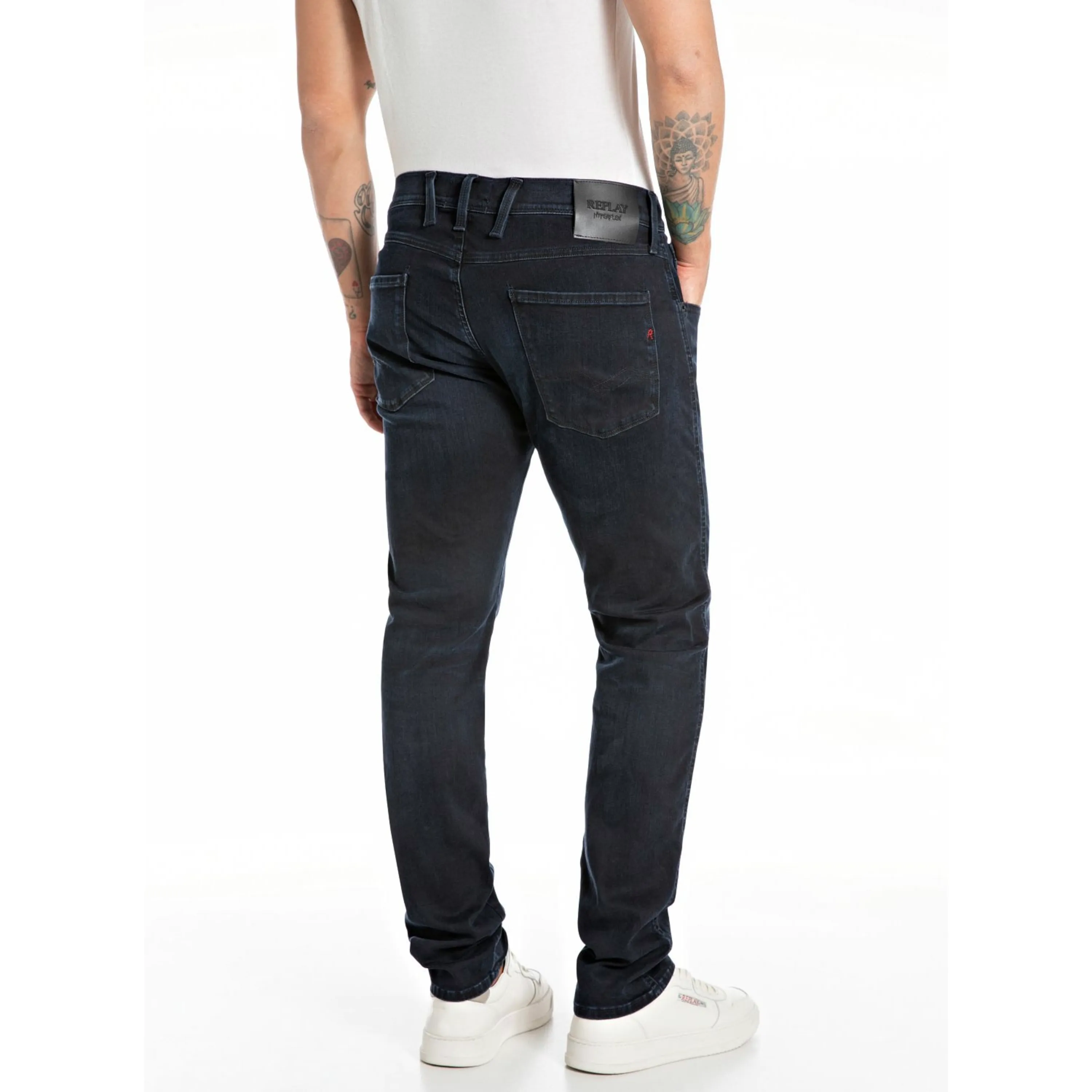 Replay Anbass Hyperflex Slim Fit Jeans - Dark Blue