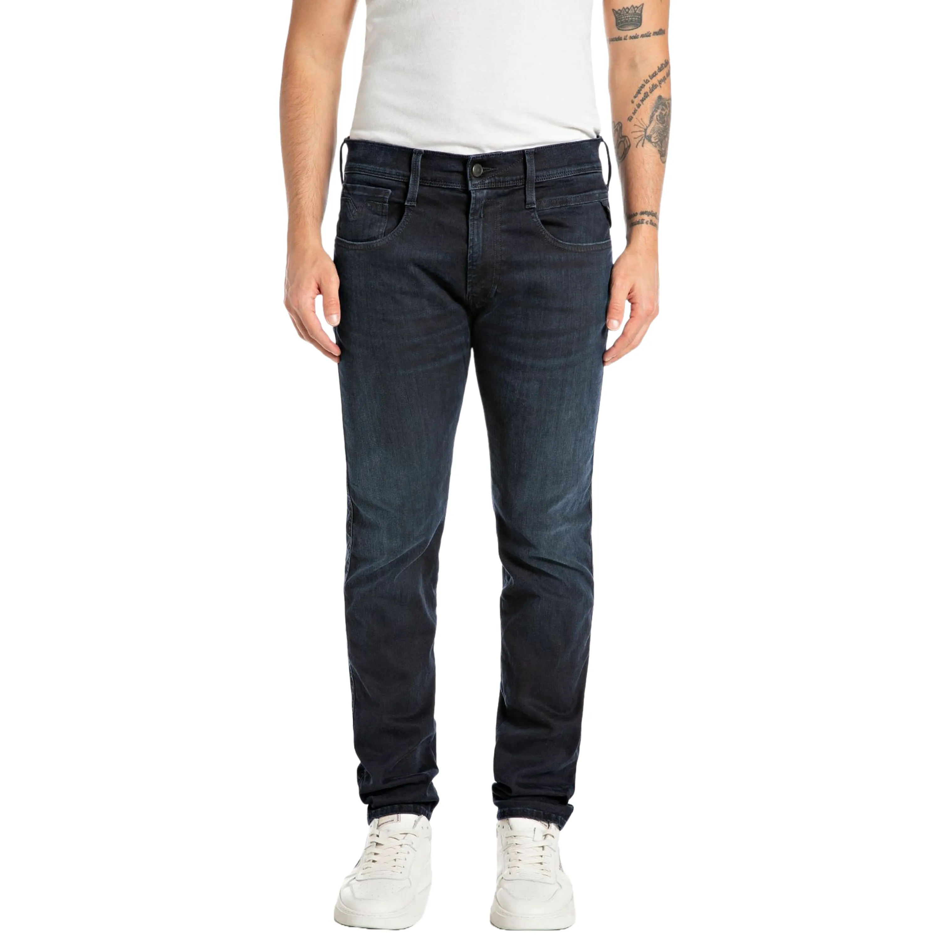 Replay Anbass Hyperflex Slim Fit Jeans - Dark Blue