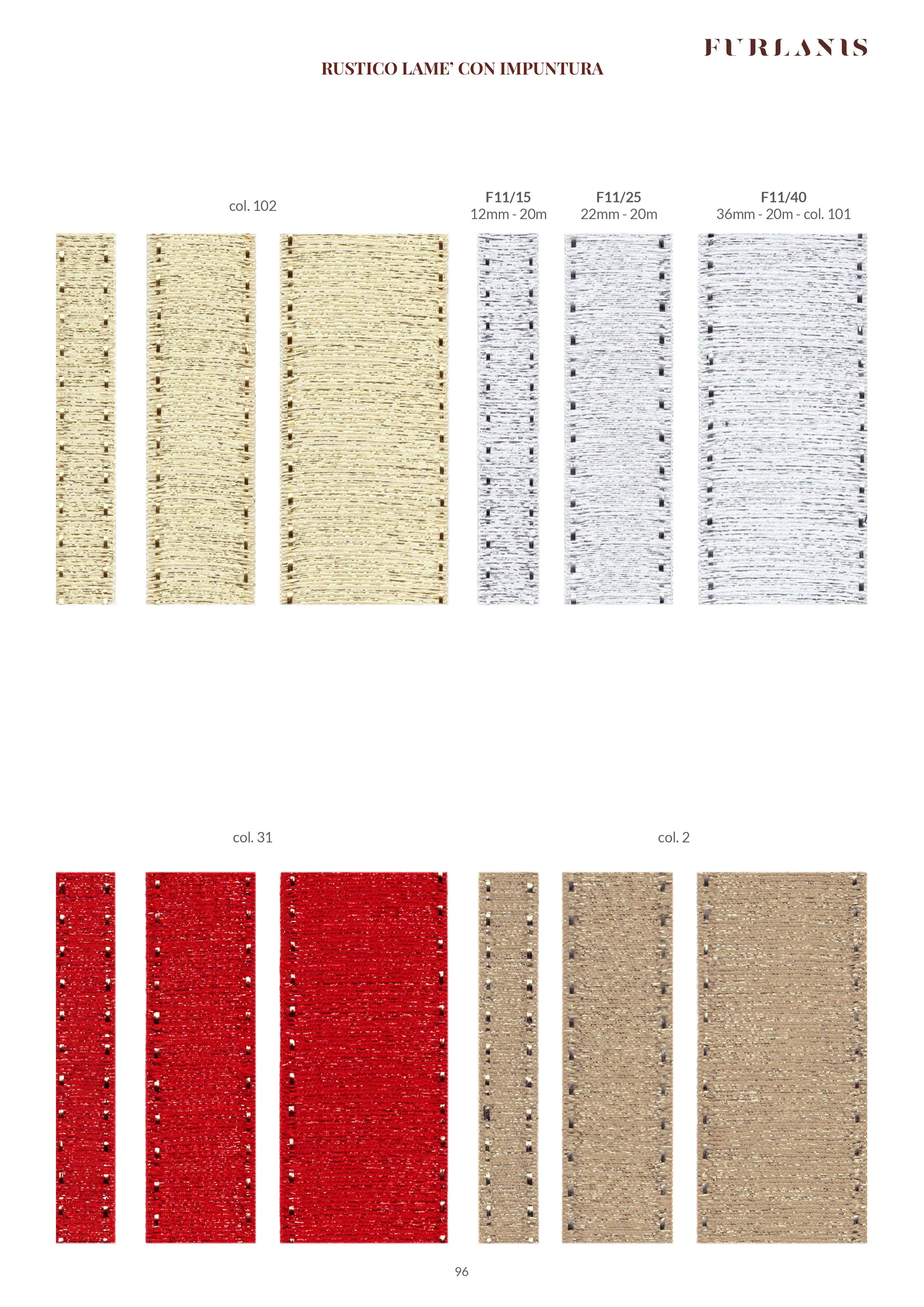 Rustico Lurex con Impuntura Beige 40 mm