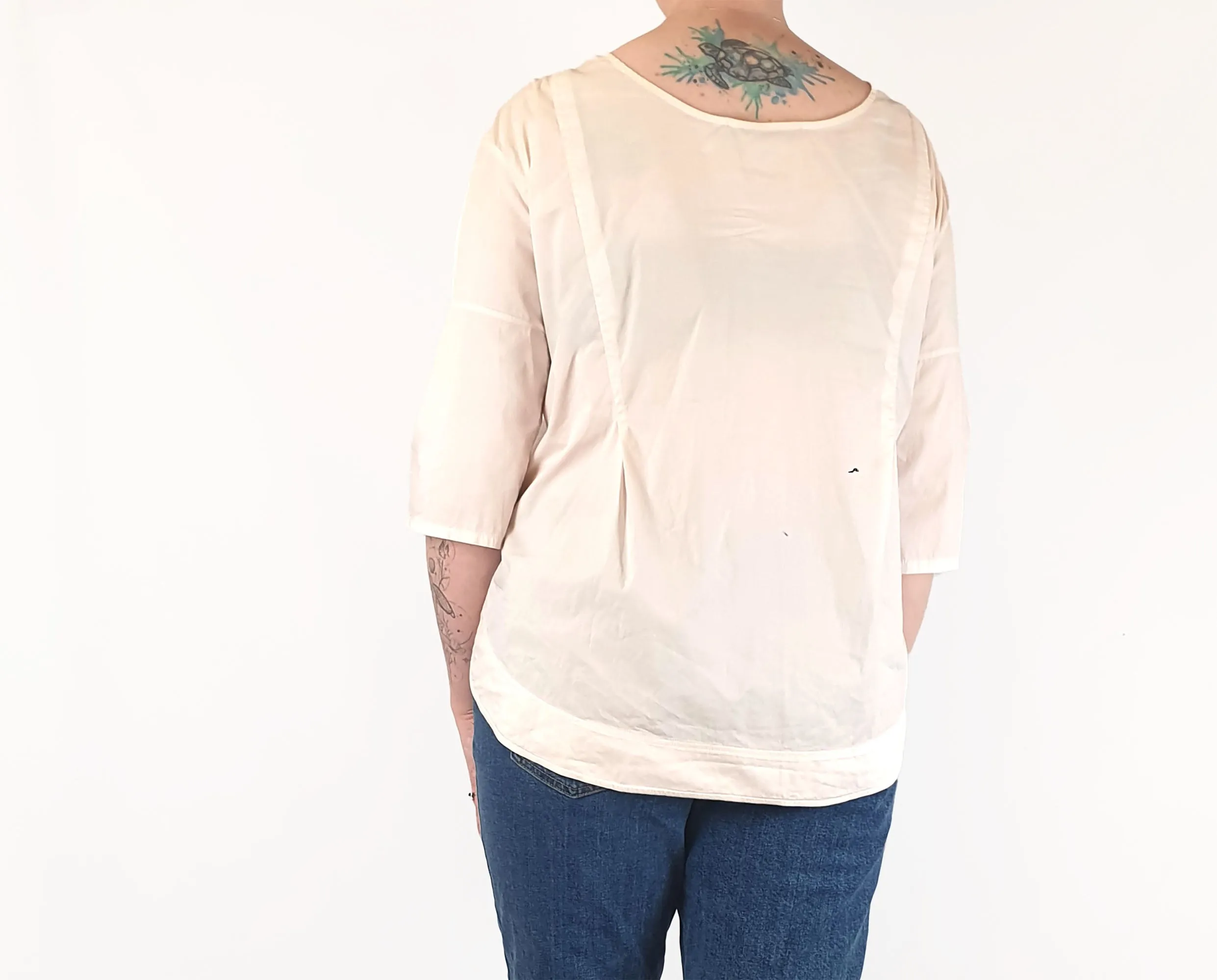 Scanlan Theodore pale pink long sleeve collarless shirt size 12