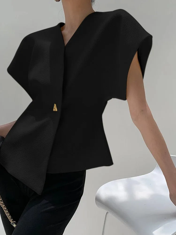 Serenella | Trendy V-Neck Blouse