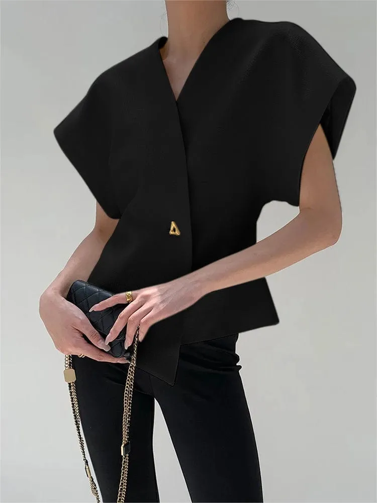 Serenella | Trendy V-Neck Blouse