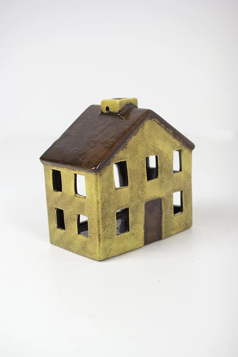 Set of 6 Colorful Ceramic Village