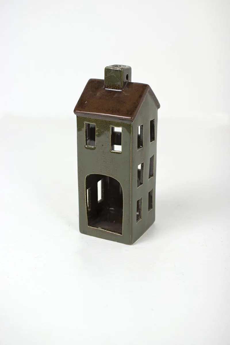 Set of 6 Colorful Ceramic Village