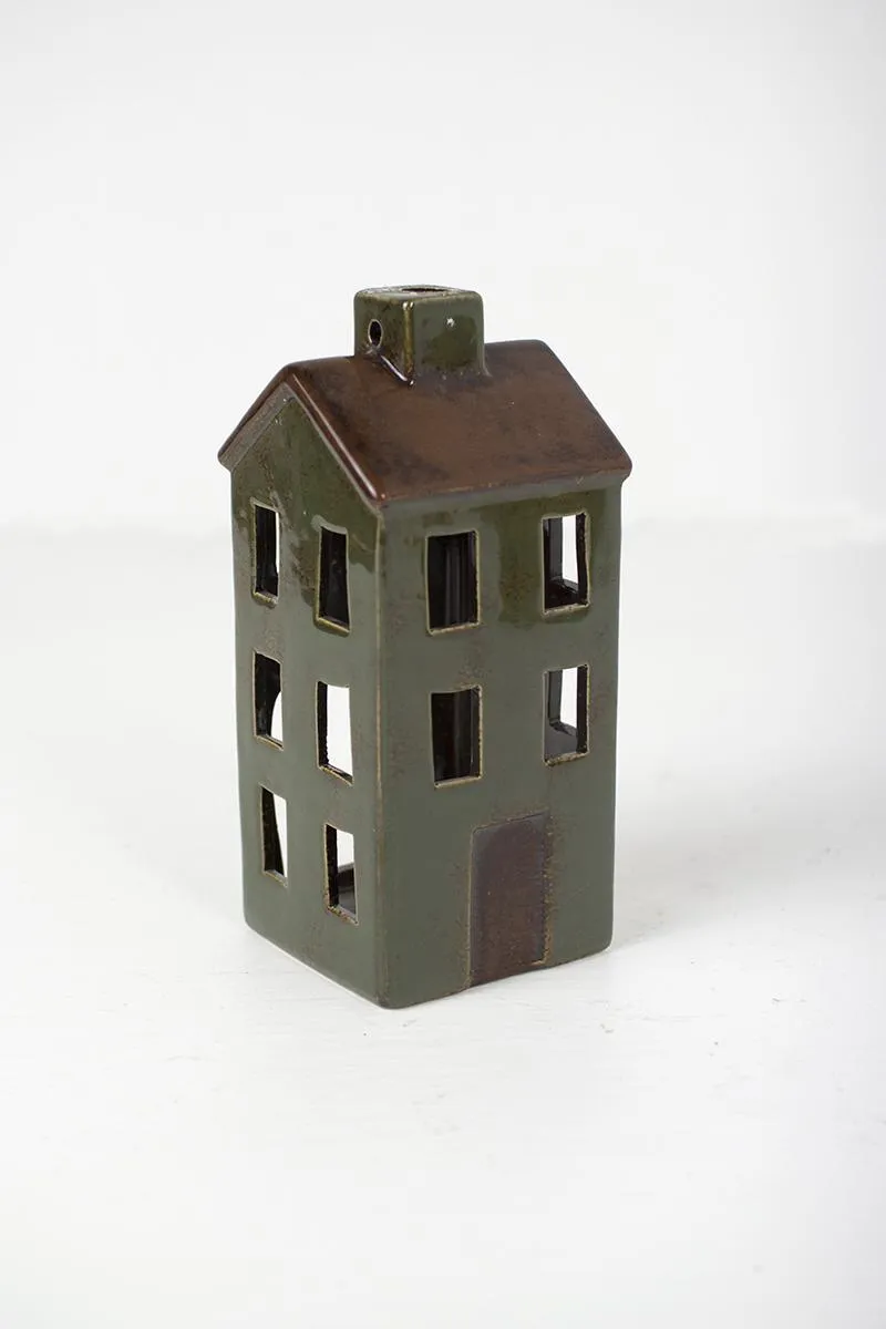 Set of 6 Colorful Ceramic Village