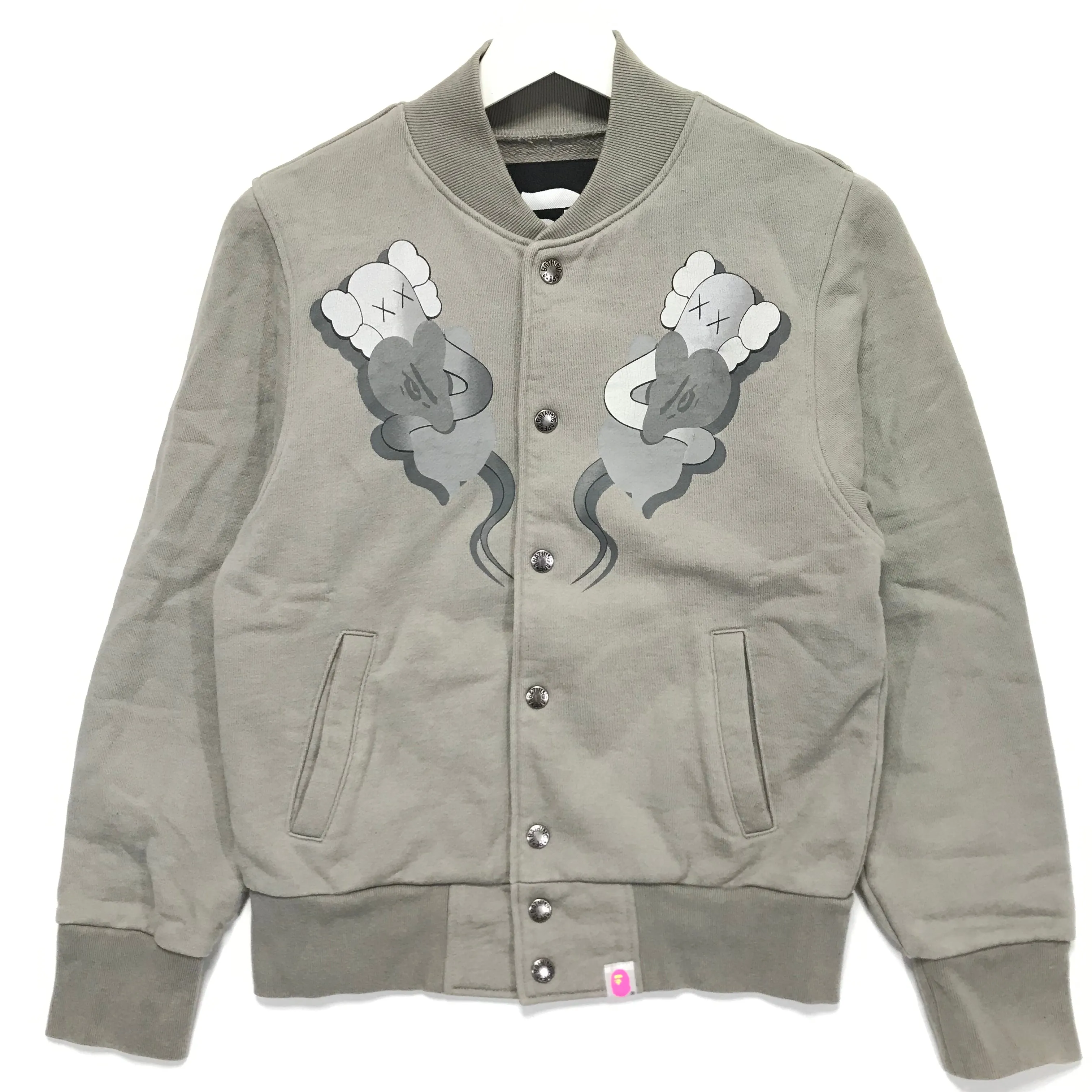[SHORT] Women's! A Bathing Ape Bape x Kaws Bendy Cotton Varsity Jacket