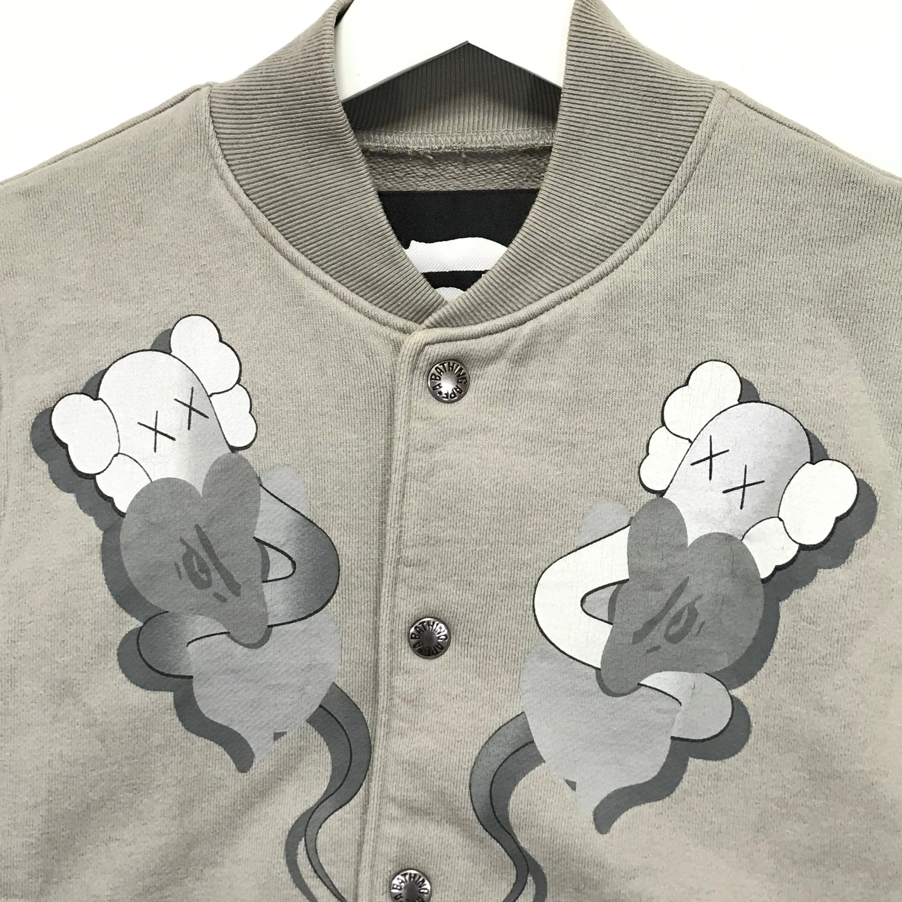 [SHORT] Women's! A Bathing Ape Bape x Kaws Bendy Cotton Varsity Jacket