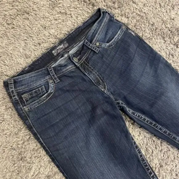 Silver Jeans Women’s Suki Surplus Dark Wash Size W34 X L30