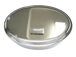 Silver Toned Etched Centipede Bug Insect Oval Trinket Jewelry Box
