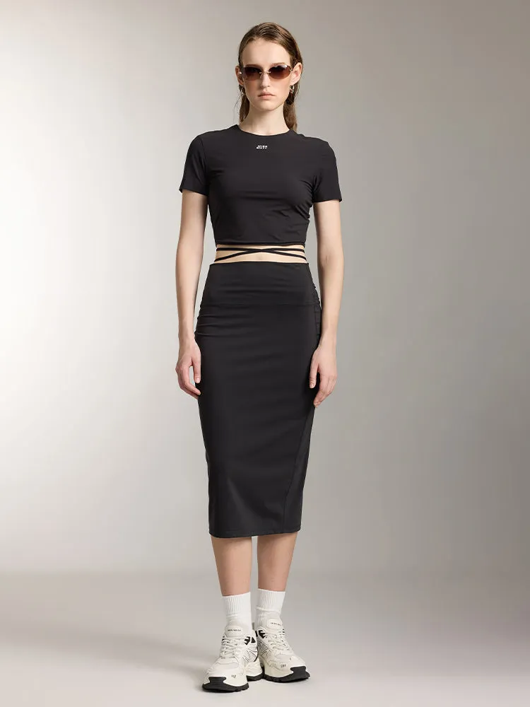 Slim Fit Straight Slit Skirt