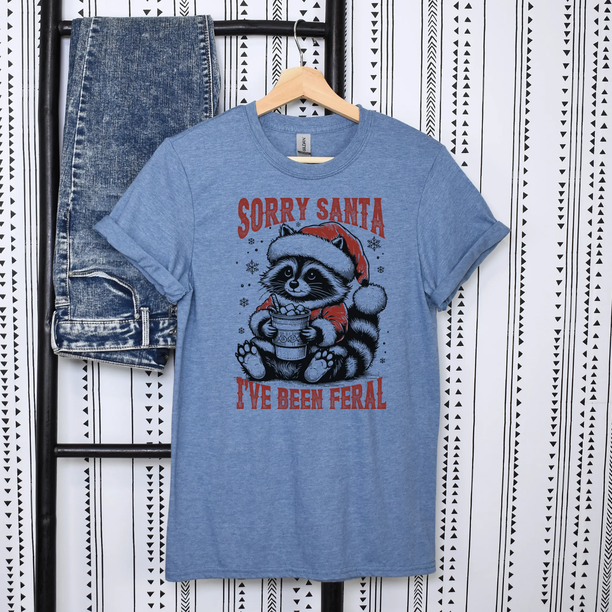 Sorry Santa, I’ve Been Feral Christmas Humor T-Shirt – Holiday Graphic Tee