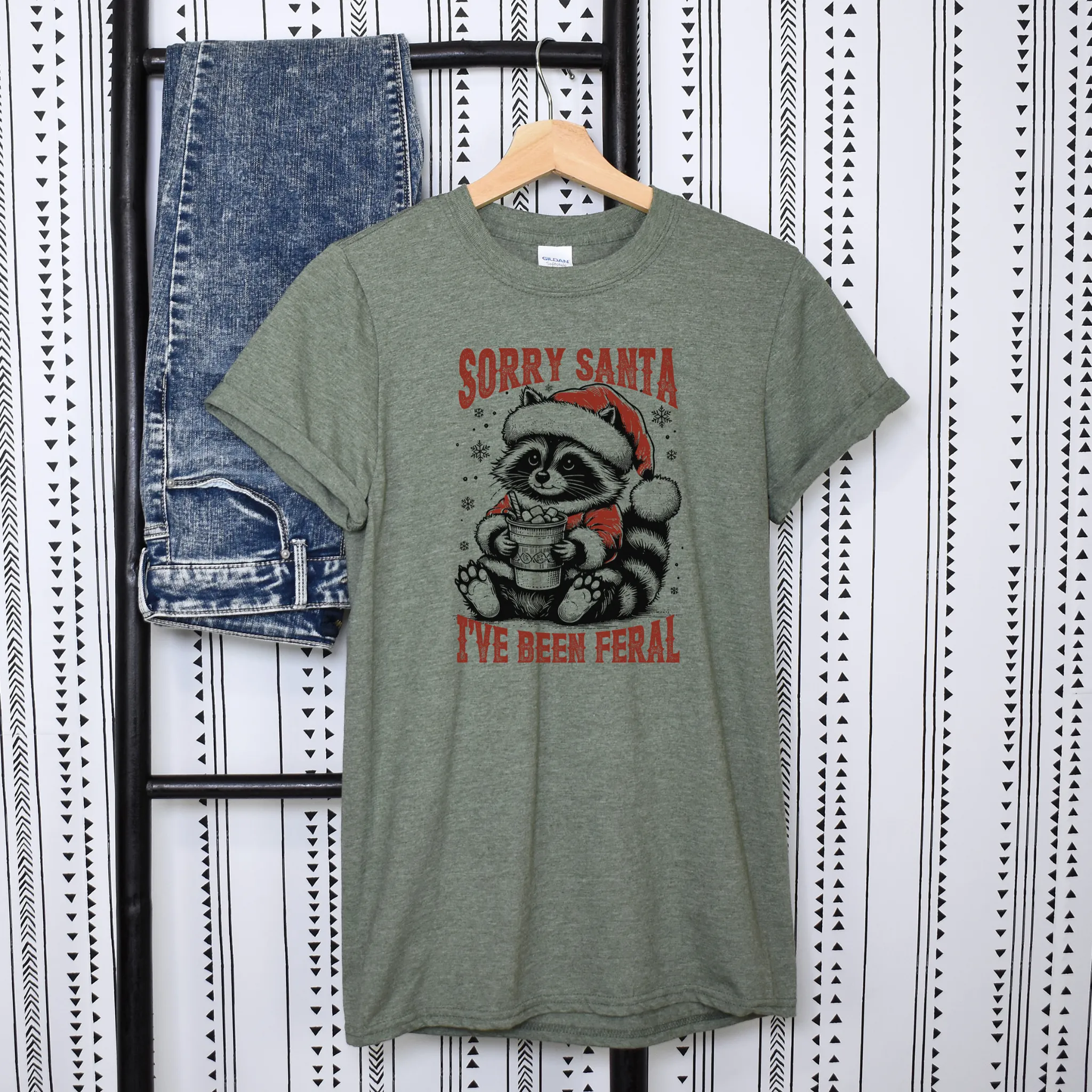 Sorry Santa, I’ve Been Feral Christmas Humor T-Shirt – Holiday Graphic Tee
