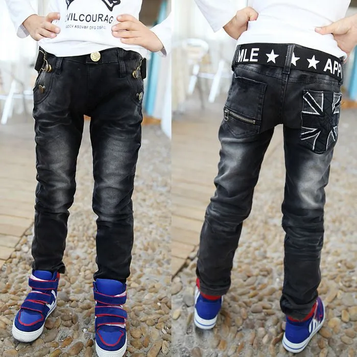 Spring Autumn boys jeans Kids Rushed Light-colored fashion Children jean Trousers B135